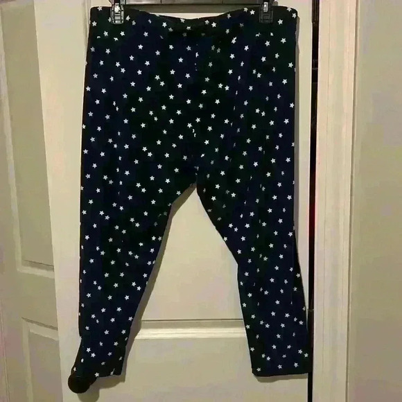 Time and Tru XXL leggings Patriotic 4th of July Navy w white stars - Picture 2 of 4
